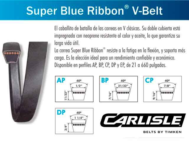 CORREA TRAPEZOIDAL SUPER BLUE RIBBON V-BELT DESARROLLO EXTERIOR: 122.3" (13X3100) CARLISLE